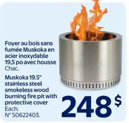Walmart Muskoka 19.5 19.5 pp stainless steel smokeless wood burning fire pit with protective cover offer