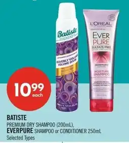 Shoppers Drug Mart Batiste premium dry shampoo, everpure shampoo or conditioner offer