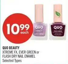 Shoppers Drug Mart Quo beauty xtreme fx, ever green or flash dry nail enamel offer