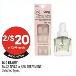 Shoppers Drug Mart Quo beauty false nails or nail treatment offer