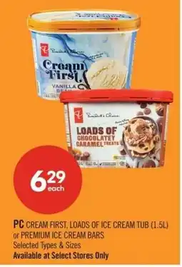 Shoppers Drug Mart PC cream first, loads of ice cream tub or premium ice cream bars offer