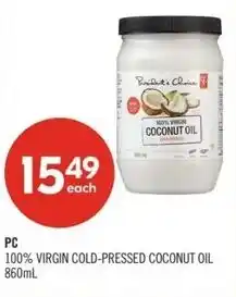 Shoppers Drug Mart PC 100% virgin cold-pressed coconut oil offer