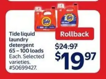 Walmart Tide Liquid Laundry Detergent offer