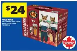 Real Canadian Liquorstore Wild Rose Wraspberry Fruit Ale or Big Hoodoo Lager offer