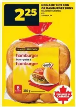 Real Canadian Superstore NO NAME Hot Dog or Hamburger Buns offer