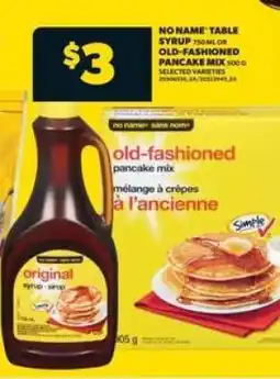 Real Canadian Superstore No Name Table Syrup or Old-Fashioned Pancake Mix offer