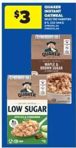 Real Canadian Superstore Quaker Instant Oatmeal offer