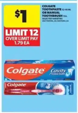 Real Canadian Superstore Colgate Toothpaste or Manual Toothbrush offer