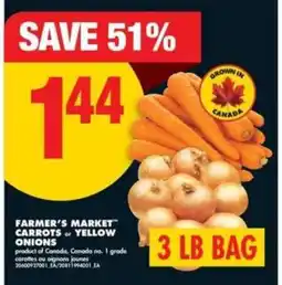 No Frills FARMER'S MARKET CARROTS or YELLOW ONIONS offer