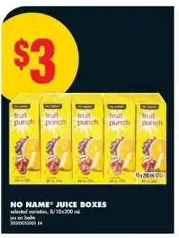 No Frills NO NAME JUICE BOXES offer