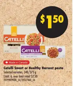 No Frills CATELLI SMART or HEALTHY HARVEST PASTA offer