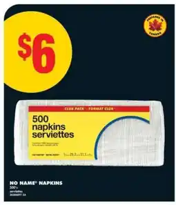 No Frills NO NAME NAPKINS offer