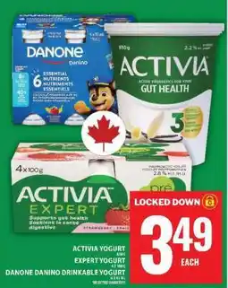 Food Basics Activia Yogurt, Expert Yogurt, Danone Danino Drinkable Yogurt offer