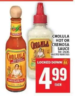 Food Basics Cholula Hot or Cremosa Sauce offer