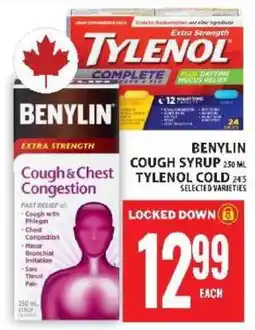Food Basics Benylin Cough Syrup 250 ml / Tylenol Cold 24's offer