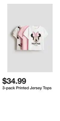 H&M 3-pack Printed Jersey Tops offer