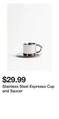 H&M Stainless Steel Espresso Cup and Saucer offer