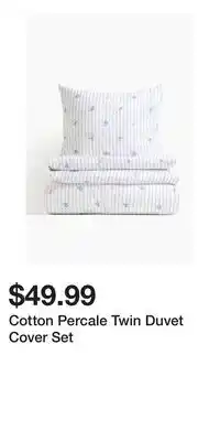 H&M Cotton Percale Twin Duvet Cover Set offer