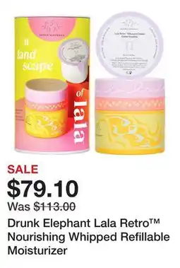 Sephora Drunk Elephant Lala Retro Nourishing Whipped Refillable Moisturizer offer