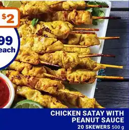 M & M Food Market CHICKEN SATAY WITH PEANUT SAUCE offer