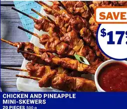 M & M Food Market CHICKEN AND PINEAPPLE MINI-SKEWERS 20 PIECES offer