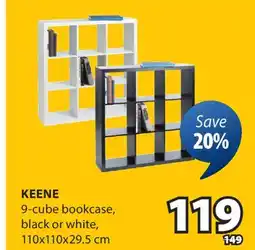 JYSK KEENE 9-cube bookcase offer