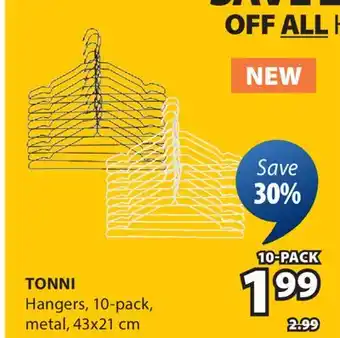 JYSK TONNI Hangers offer