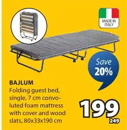 JYSK Bajlum Folding guest bed offer
