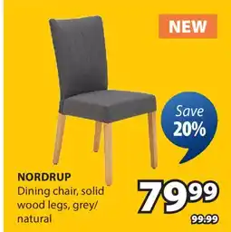 JYSK NORDRUP Dining chair, solid wood legs offer