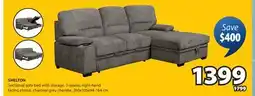 JYSK SHELTON Sectional sofa bed with storage offer
