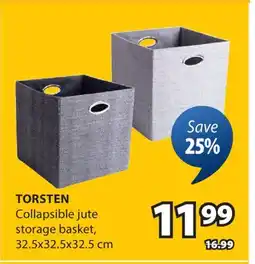 JYSK Torsten Collapsible jute storage basket offer