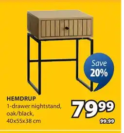 JYSK HEMDRUP 1 - drawer nightstand offer