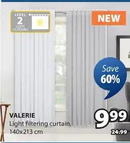 JYSK VALERIE Light filtering curtain offer