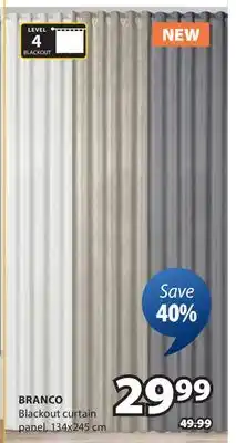 JYSK Branco Blackout curtain panel offer