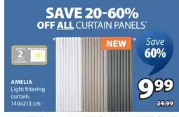 JYSK Amelia Light filtering curtain offer