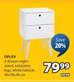 JYSK OPLEV 2-drawer night stand offer