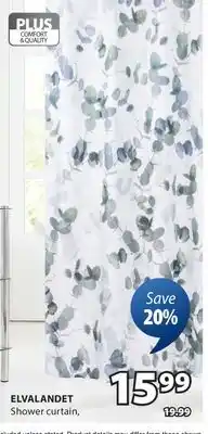 JYSK Elvalandet Shower curtain offer
