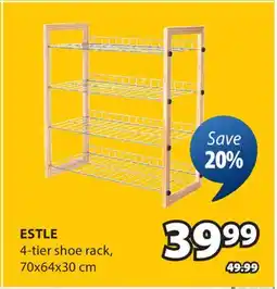 JYSK Estle 4-tier shoe rack offer