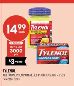 Shoppers Drug Mart TYLENOL ACETAMINOPHEN PAIN RELIEF PRODUCTS offer