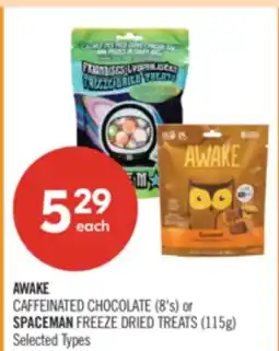 Shoppers Drug Mart AWAKE CAFFEINATED CHOCOLATE (8's) or SPACEMAN FREEZE DRIED TREATS (115g) offer