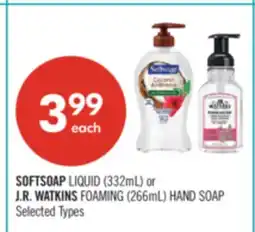 Shoppers Drug Mart SOFTSOAP LIQUID (332mL) or J.R. WATKINS FOAMING (266mL) HAND SOAP offer