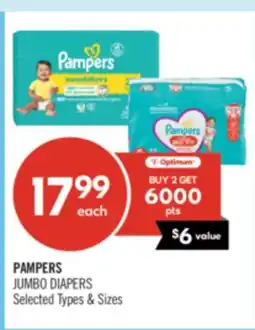Shoppers Drug Mart PAMPERS JUMBO DIAPERS offer