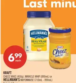 Shoppers Drug Mart KRAFT CHEEZ WHIZ (450g), MIRACLE WHIP (890mL) or HELLMANN'S MAYONNAISE (710mL - 890mL) offer