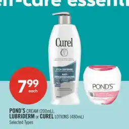 Shoppers Drug Mart POND'S CREAM (200mL), LUBRIDERM or CUREL LOTIONS (480mL) offer