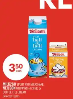 Shoppers Drug Mart MILK2GO SPORT PRO MILKSHAKE, NEILSON WHIPPING (473mL) or COFFEE (1L) CREAM offer