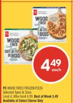 Shoppers Drug Mart PC WOOD FIRED FROZEN PIZZA offer