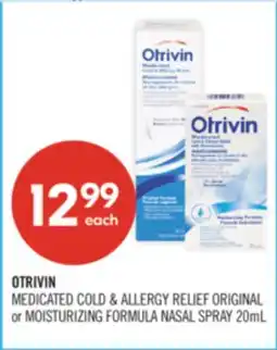 Shoppers Drug Mart OTRIVIN MEDICATED COLD & ALLERGY RELIEF ORIGINAL OR MOISTURIZING FORMULA NASAL SPRAY offer