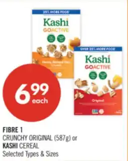 Shoppers Drug Mart FIBRE 1 CRUNCHY ORIGINAL (587g) or KASHI CEREAL offer