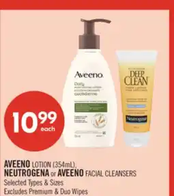 Shoppers Drug Mart AVEENO LOTION (354mL), NEUTROGENA OR AVEENO FACIAL CLEANSERS offer