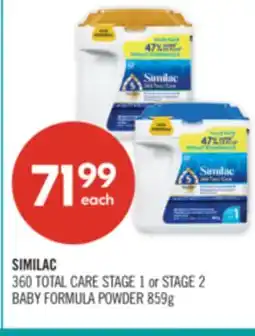 Shoppers Drug Mart SIMILAC 360 TOTAL CARE STAGE 1 or STAGE 2 BABY FORMULA POWDER offer